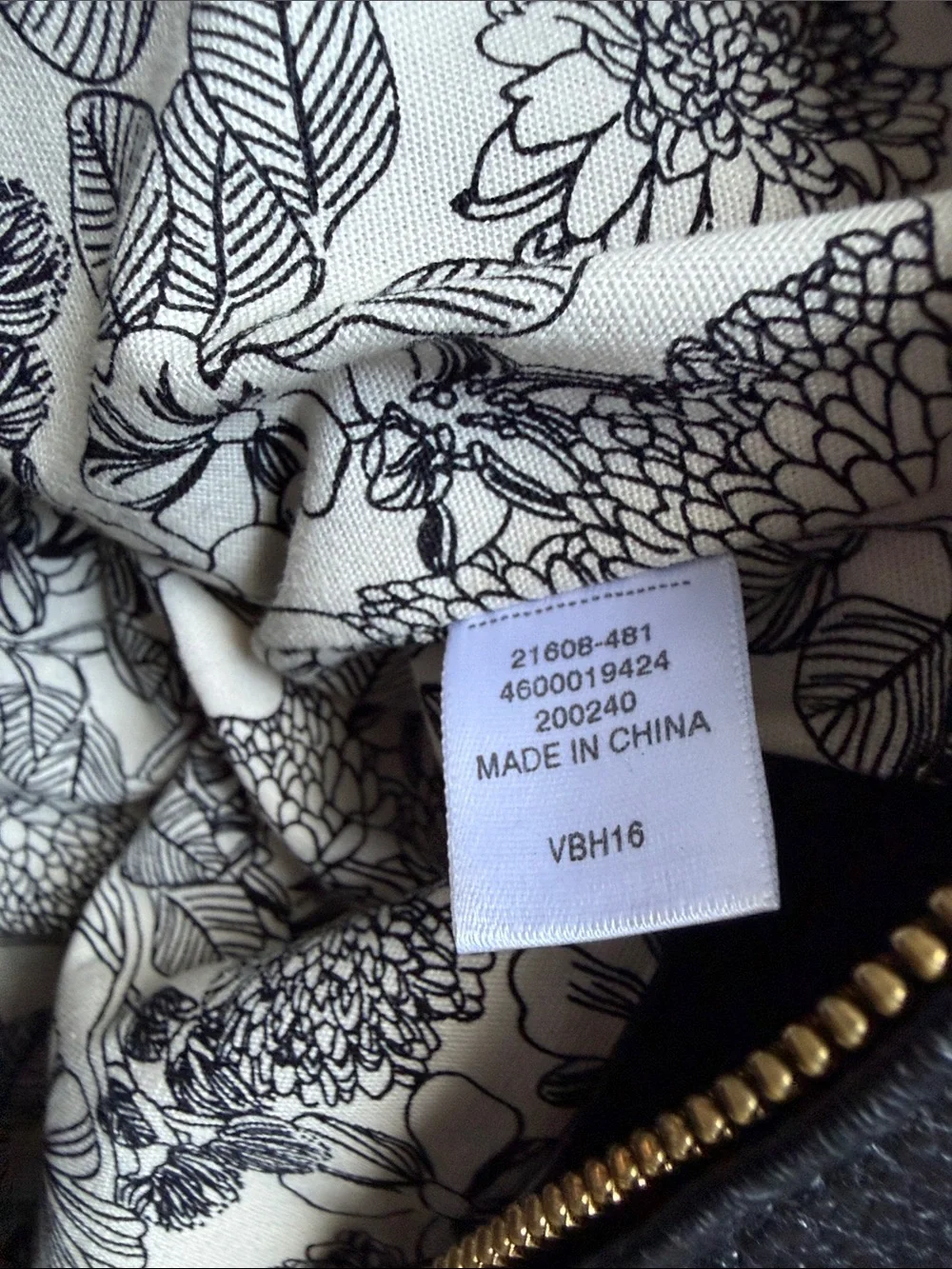 Vera Bradley Black Leather Shoulder Bag with Gold Logo